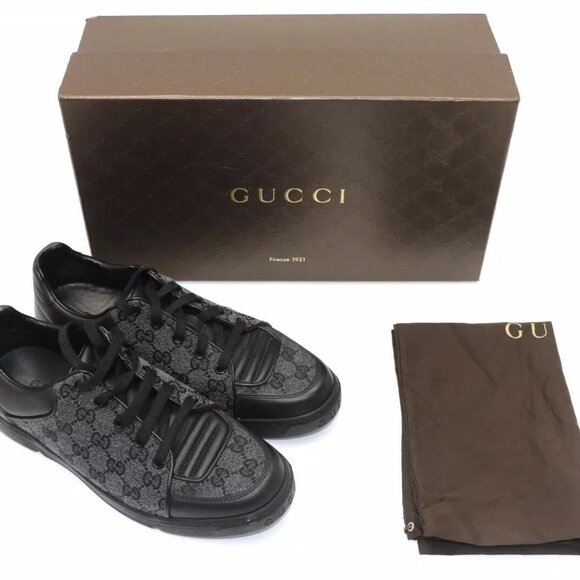 Gucci Gucci Low Cut Sneakers GG Pattern Leather - Picture 1 of 15
